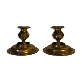 Lot of 2 brass candlesticks