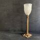 Lampe Napoléon III en bronze et tulipe en verre pressé