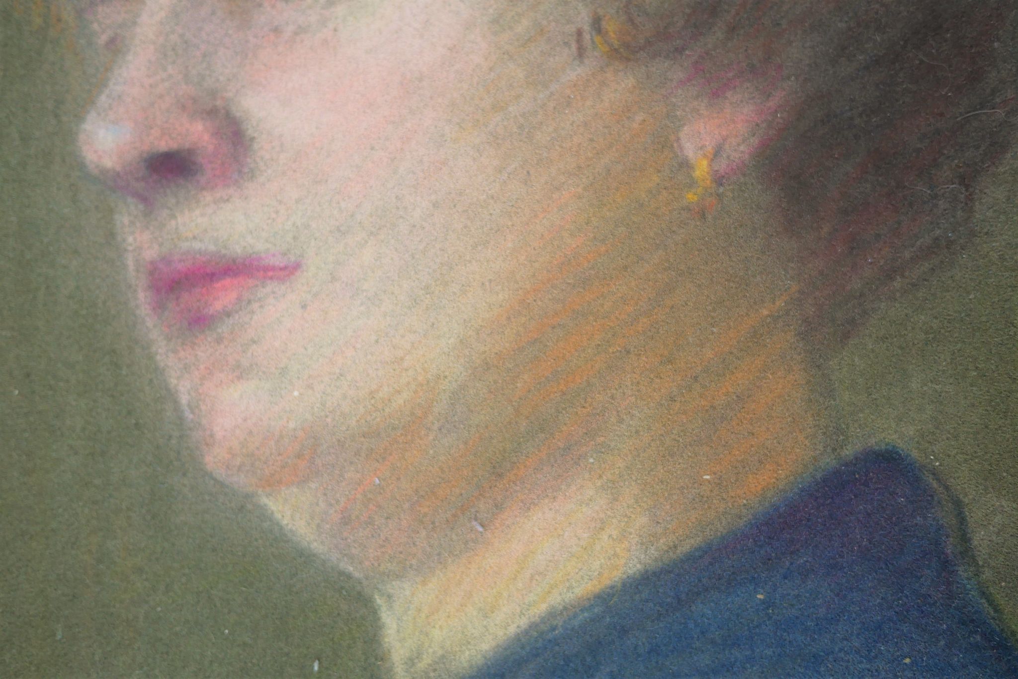 Portrait au pastel vintage