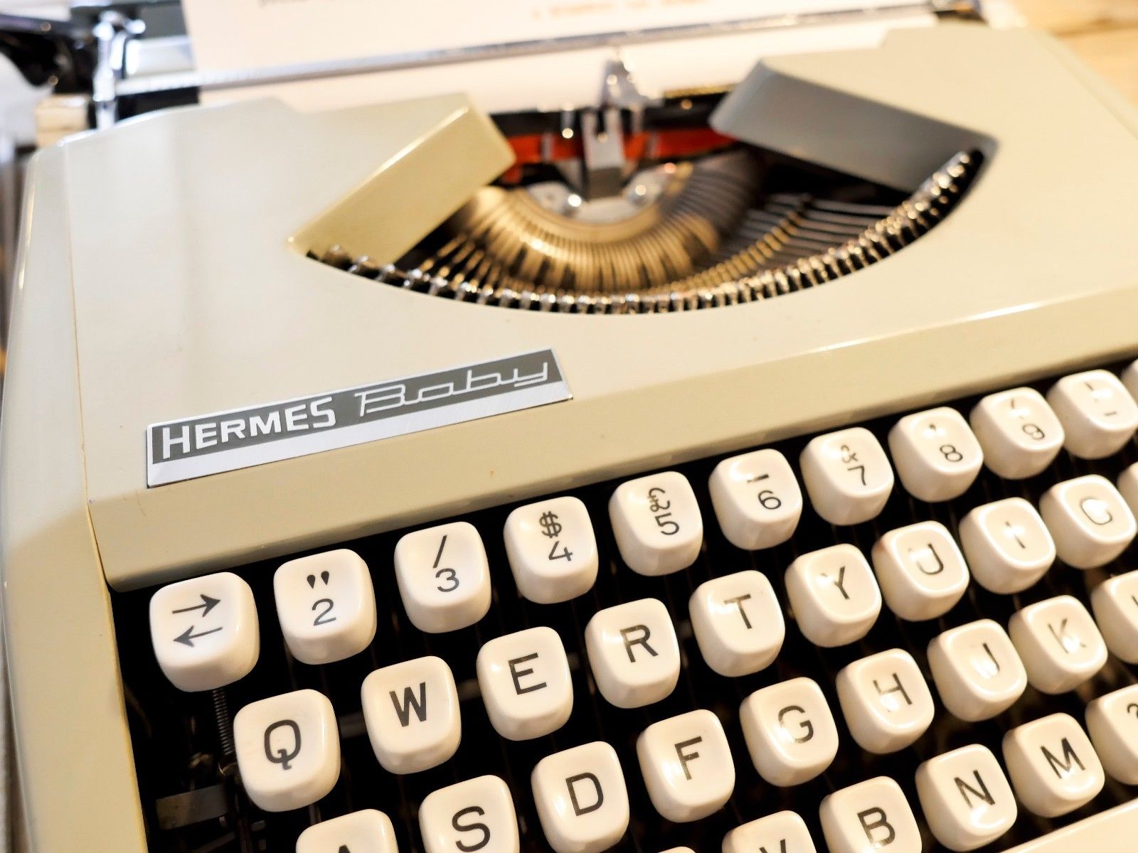 Blue green baby hermes typewriter