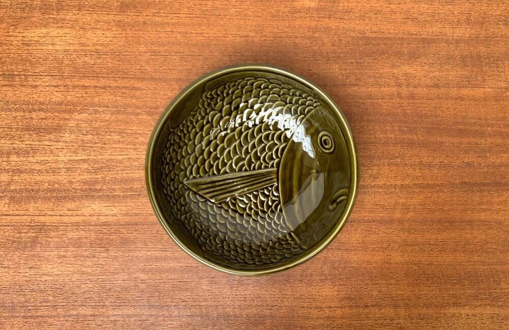 Vintage ceramic bowl with fish pattern by Secla, 1970s.