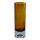 Vintage 70s 1970s roll vase, two-tone amber blown glass