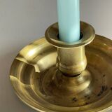 Antique solid bronze hand candlestick