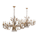 Pair of 12-burner wheat sheaf chandeliers by Hans Kogl