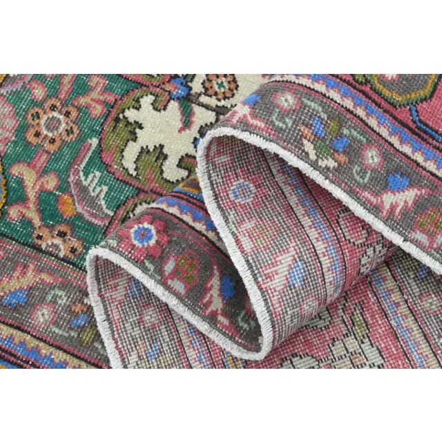 1970s Vintage Persian Handmade Wool Pink Oversized Area Rug 279x390