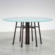 German avant-garde geometric round dining table 1980
