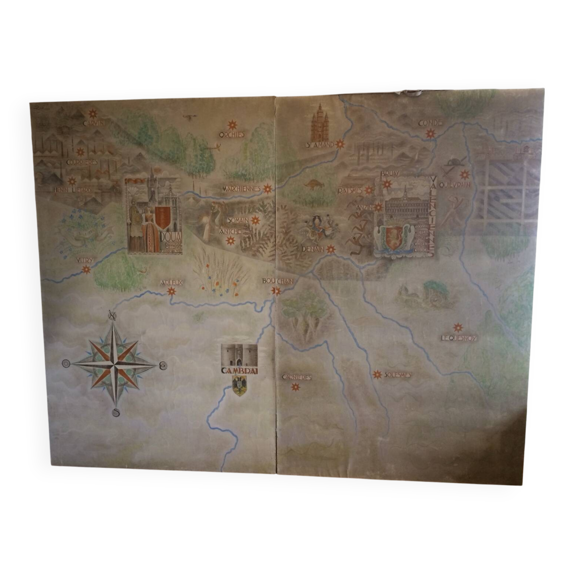 Diptych chart of the mining region