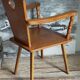 Art-popular armchair 50s in solid wood