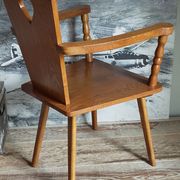 Art-popular armchair 50s in solid wood