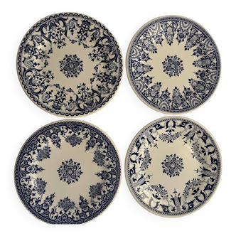 4 lovely dessert plates in porcelain from Gien.