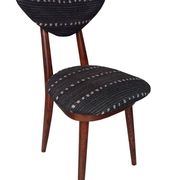 Mid Century Heart Chair in Black Perennials Dotty Fabric, Europe, 1960s