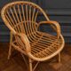 Suite of three rattan armchairs 1960 with original patina