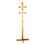 Vintage Scandinavian style pine ball coat rack