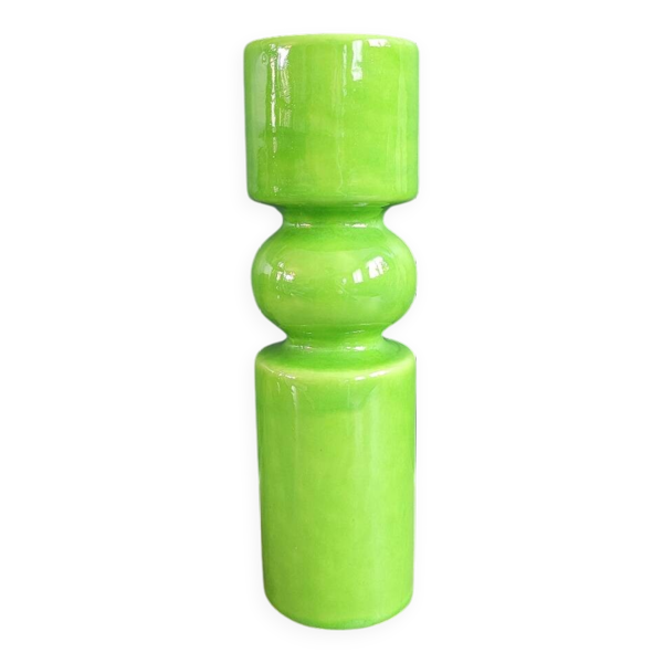 Vase vintage vert pomme en céramique