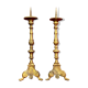 Pair of napoleon III era candle spikes in gilded bronze around 1850