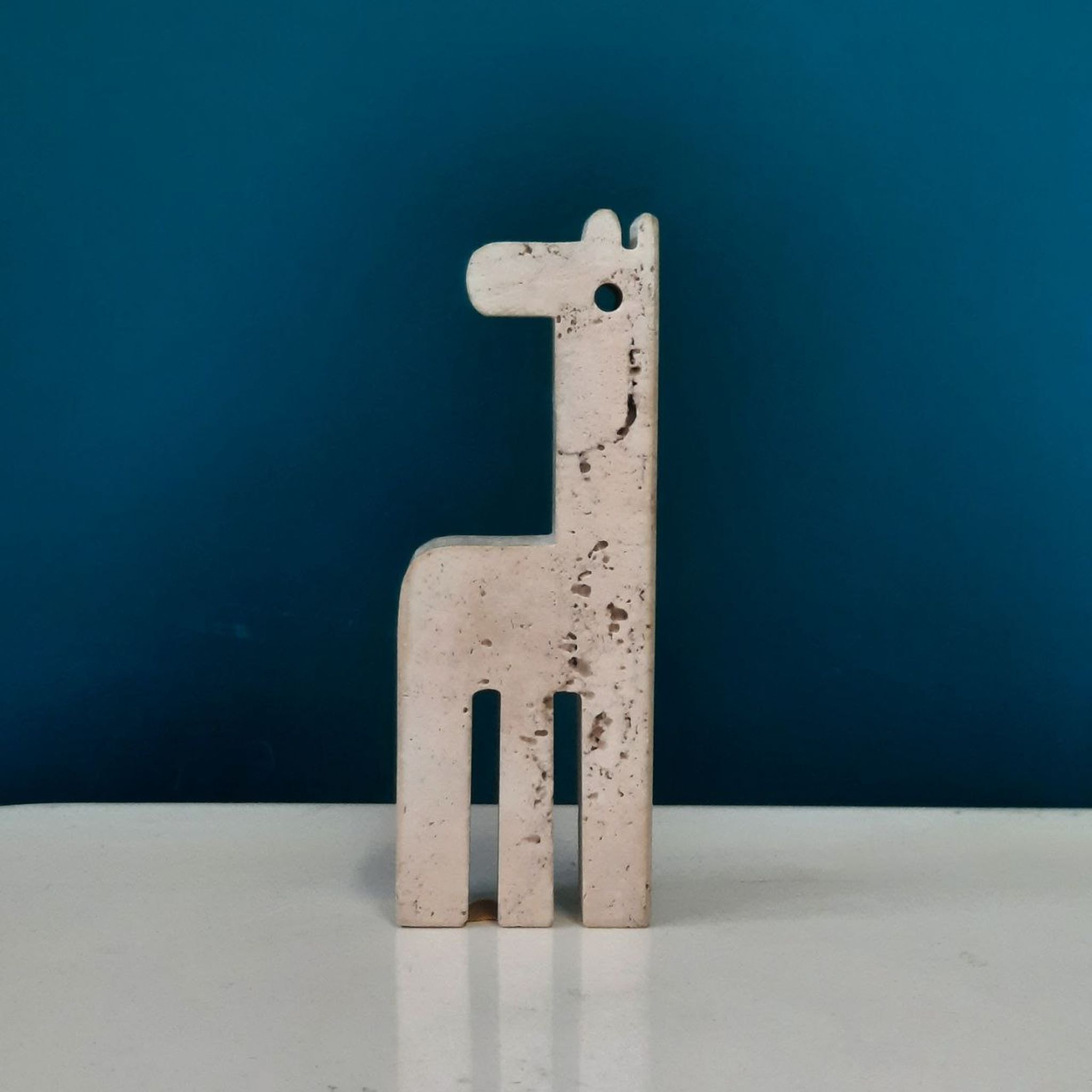 Paperweight giraffe statuette - travertine - Fratelli Mannelli - made in Italy - vintage.