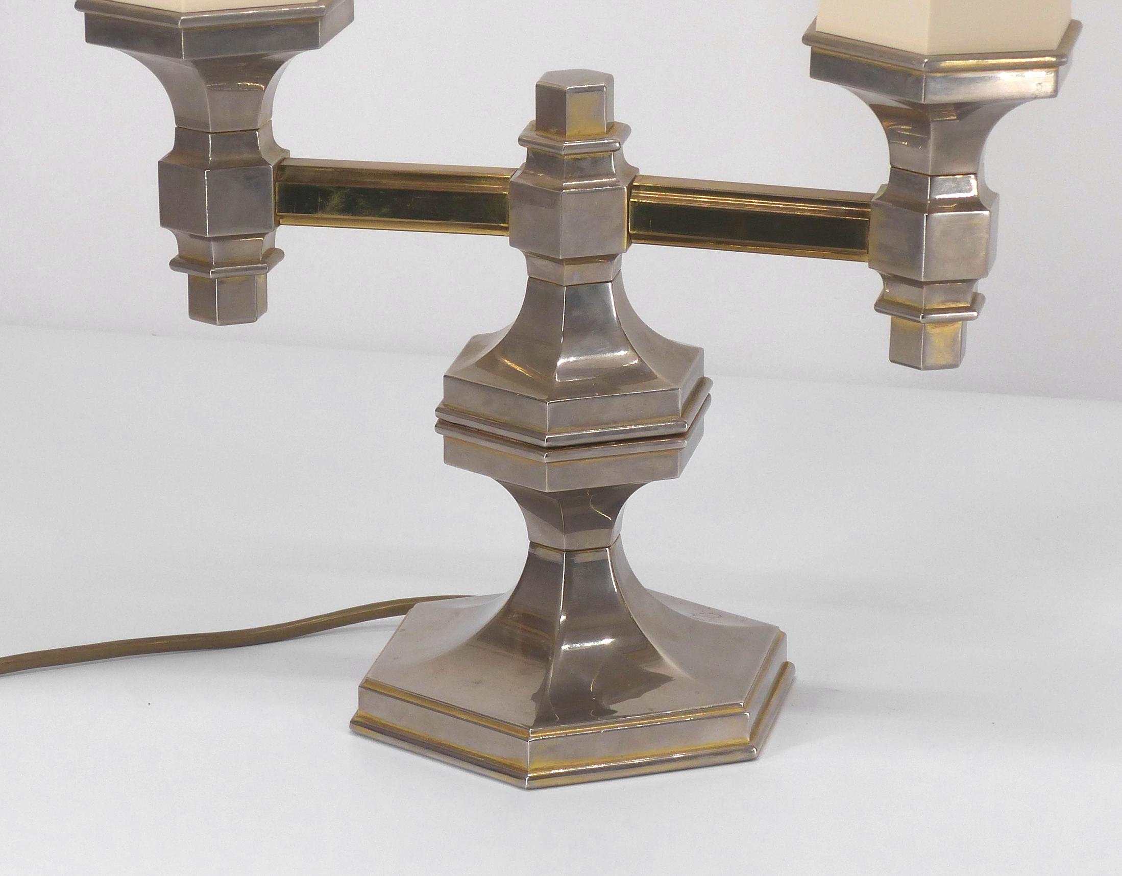 Pair of candelabra lamps in chromed metal Nagel 1970