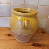 Yellow glazed grease pot