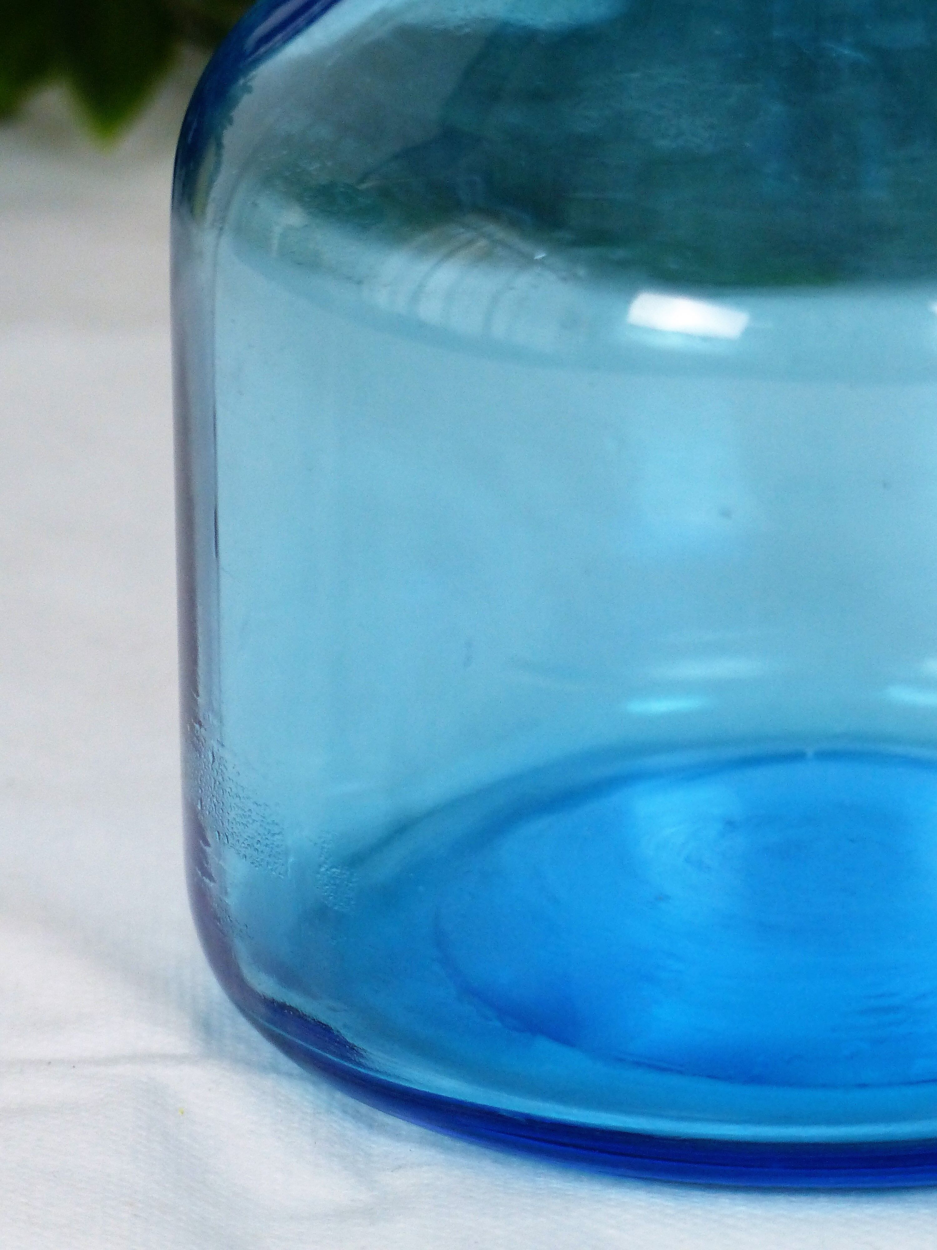 Blue glass pitcher water broc