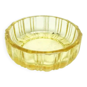 Salière Art Déco, verre ambre, Ząbkowice, Pologne, années 1930