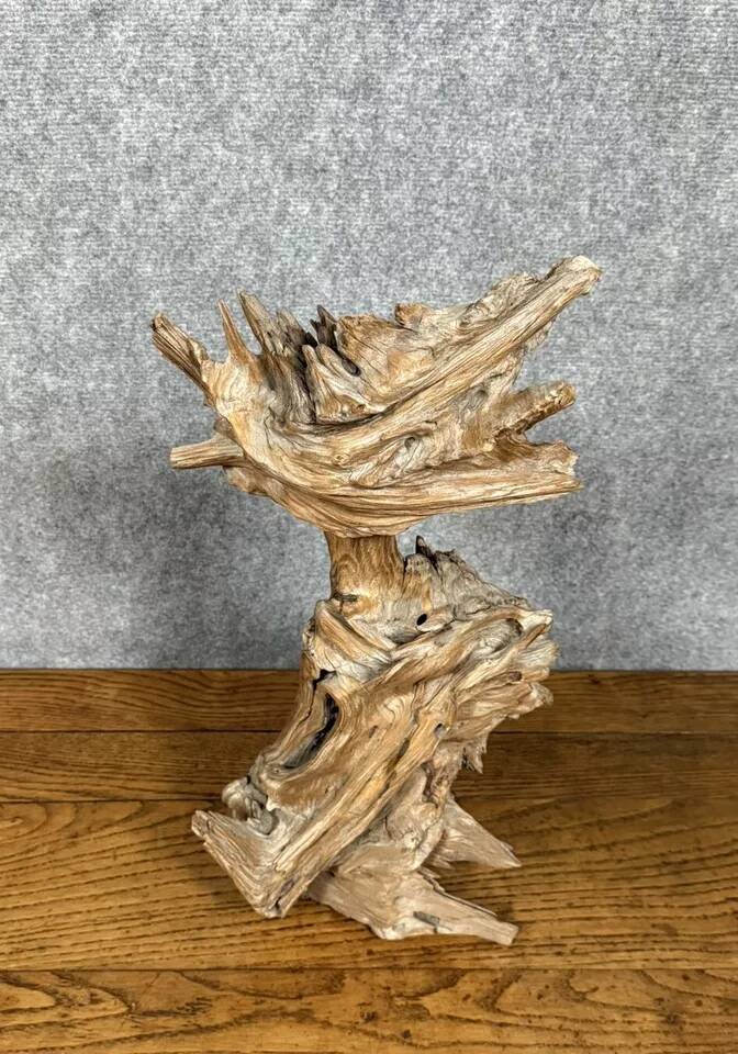 Brutalist art: large sculpture made from a teak root around 1970