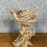 Brutalist art: large sculpture made from a teak root around 1970