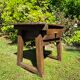 Antique Spanish side table pine rustic pay table with drawer