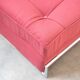 Vintage 1980s Eileen Gray Red Fabric and Metal Daybed