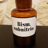 Amber apothecary bottle Bism.subnitric.
