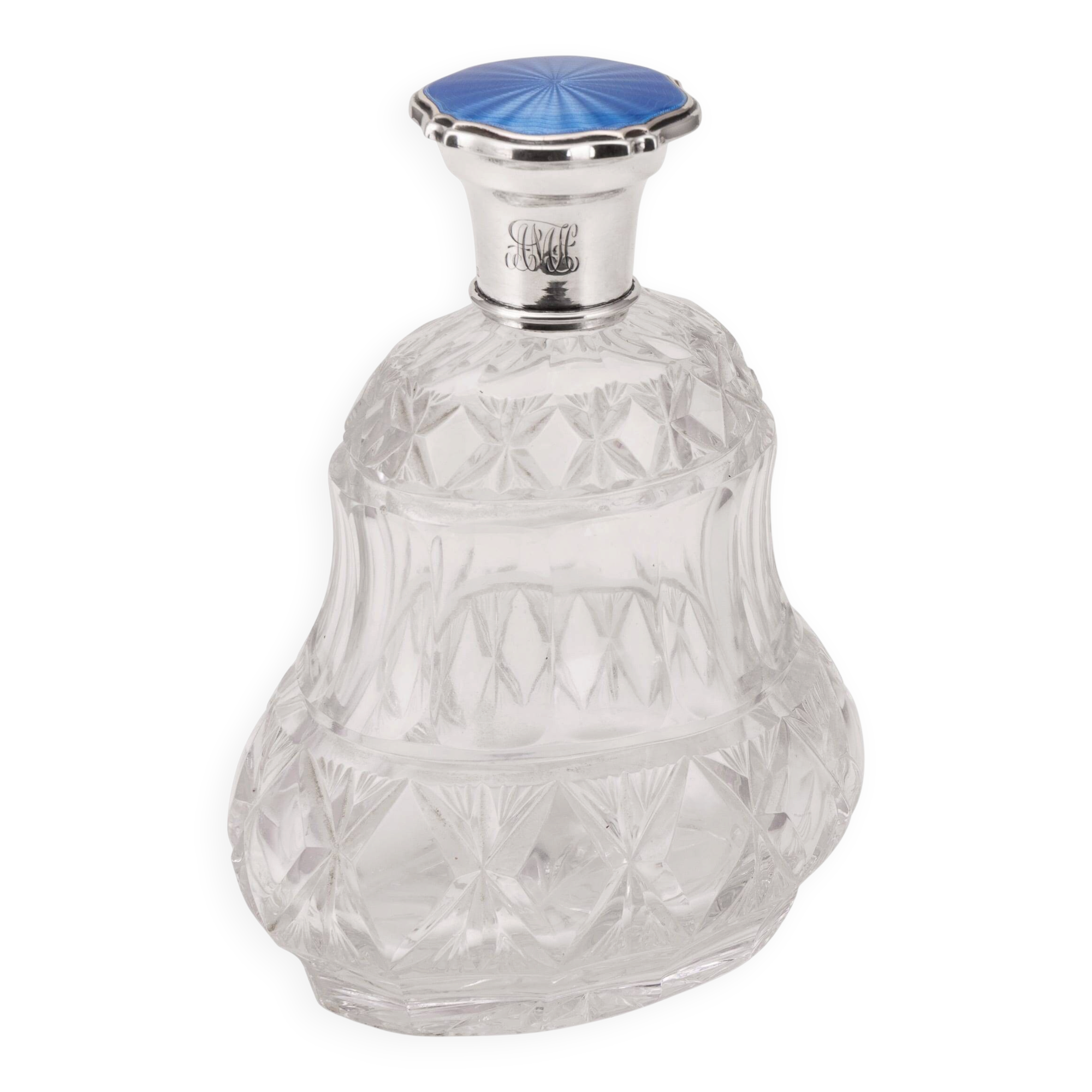 Antique 19thC Regency Solid Silver & Cut Glass Scent Bottle, London c.1812