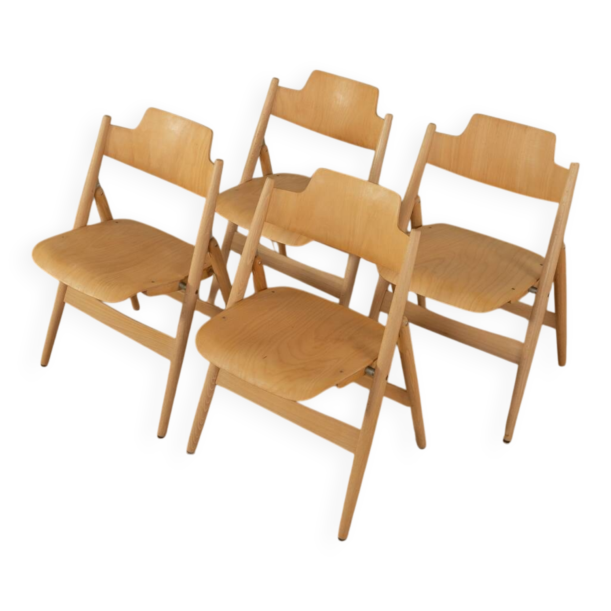 SE 18 folding chairs by Egon Eiermann for Wilde & Spieth, 1950s (set of 4)