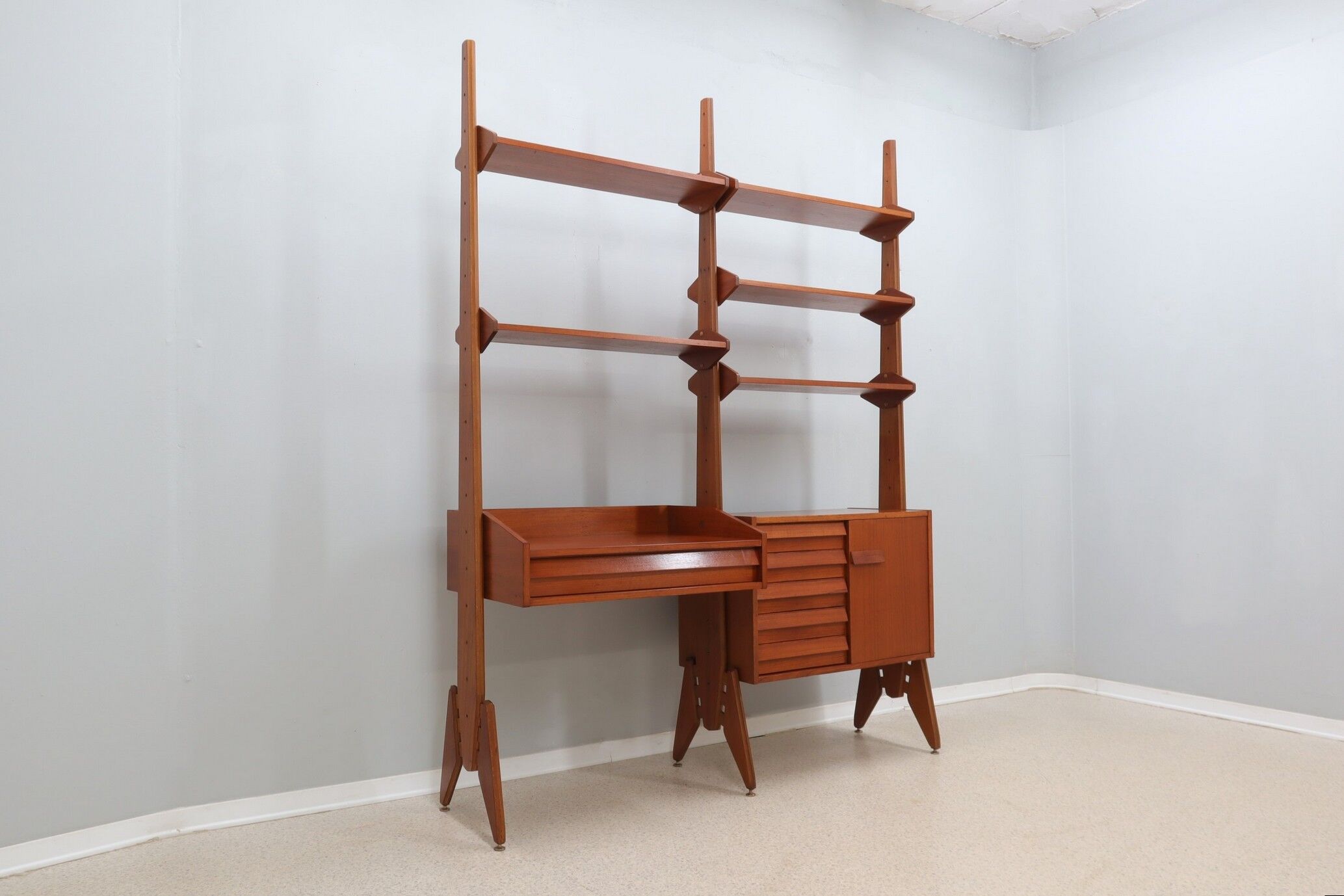 Mid century teak bookcase av arredamenti 1960s