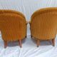 Pair of beech toad armchairs