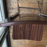 4 chairs in vintage formica brown wood effect