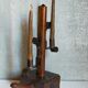 Rustic candle holder Art-popular solid wood and vintage wrought iron