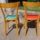 Duo of bistro chairs Luterma red/green