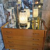 Commode vintage pieds compas miroir tryptique