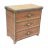 Chest of drawers 3 drawers in rattan and wicker