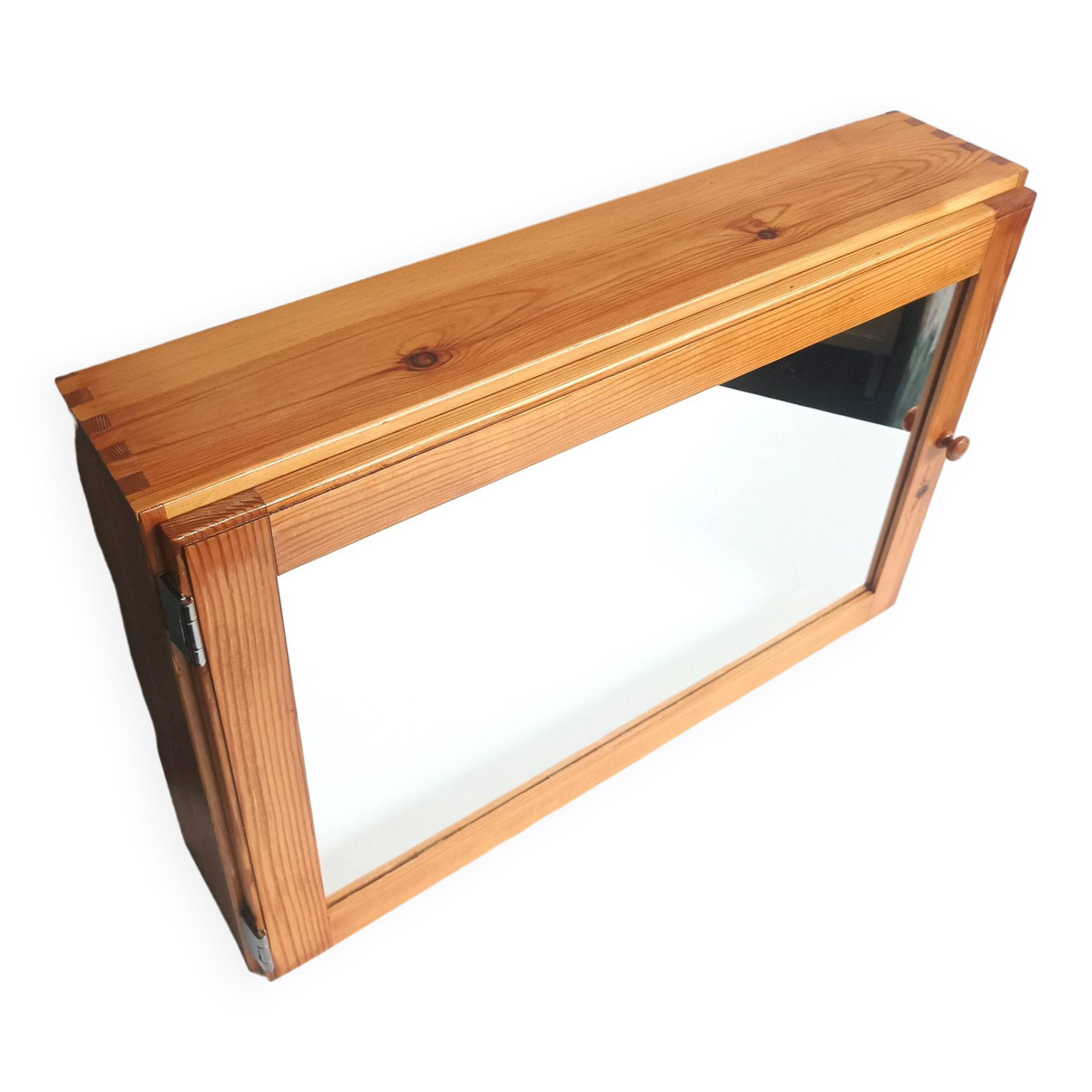 Armoire murale miroir pin massif 80s