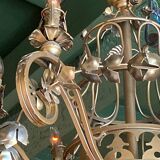 Flower garland chandelier