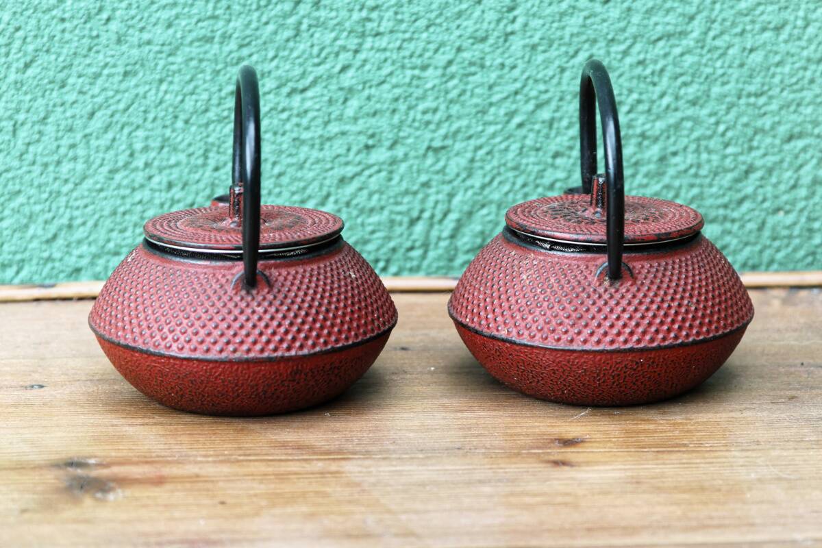 Pair of individual Japanese teapots