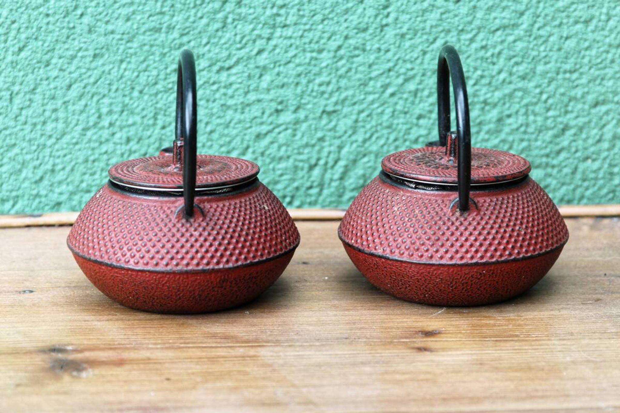 Pair of individual Japanese teapots