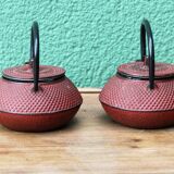 Pair of individual Japanese teapots