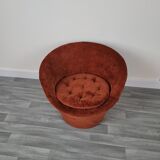 Fauteuil velours orange