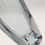 Strombergshyttan, sweden - crystal vase, triangular shape, signed and numbered - 1950s