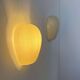 Pair of vintage wall lights, striated opaline white glass, France 1950