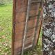 Large antique gilded mirror, wood and stucco gadroons, partially de-mercury