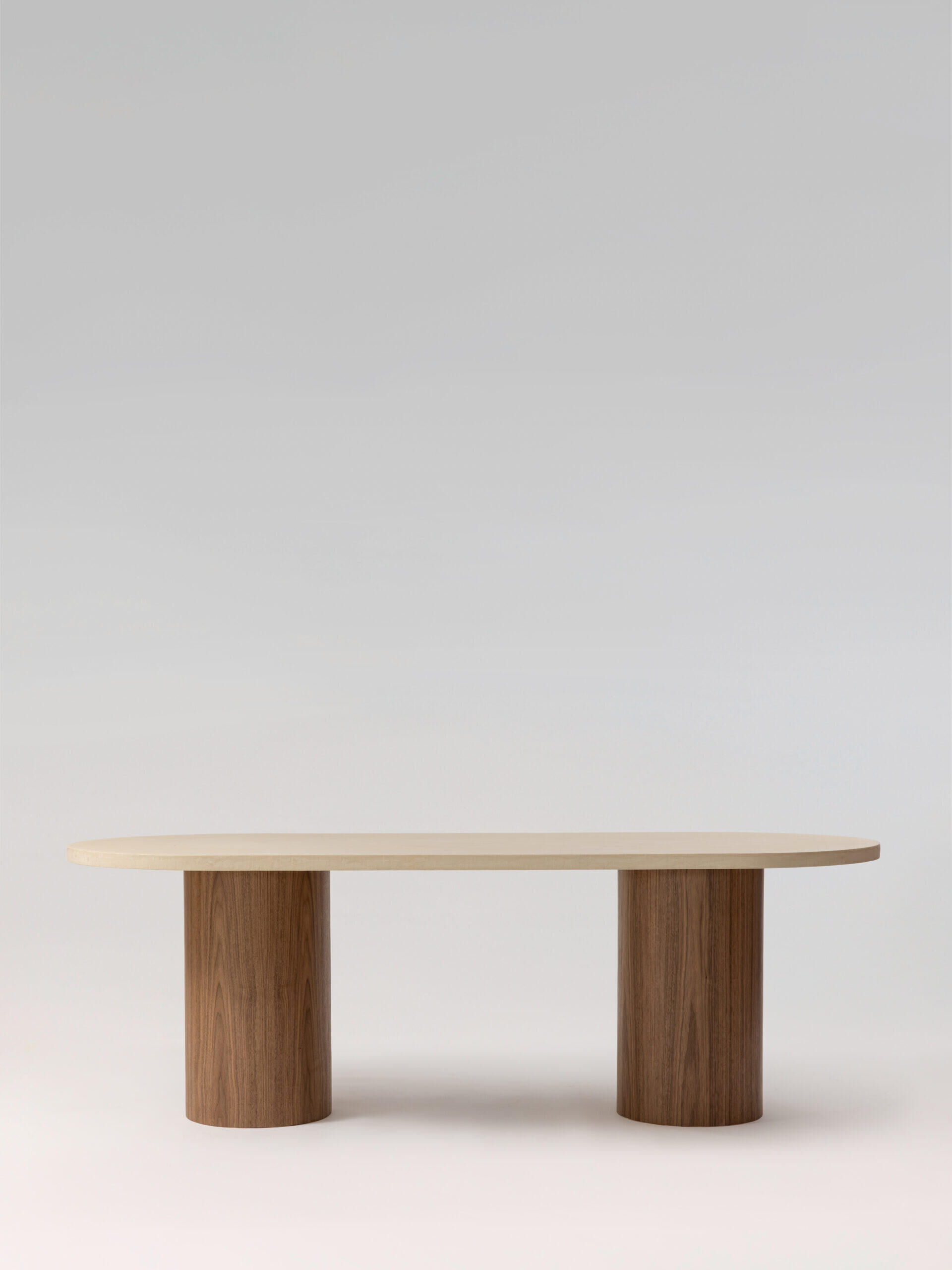 Dining table with walnut legs
