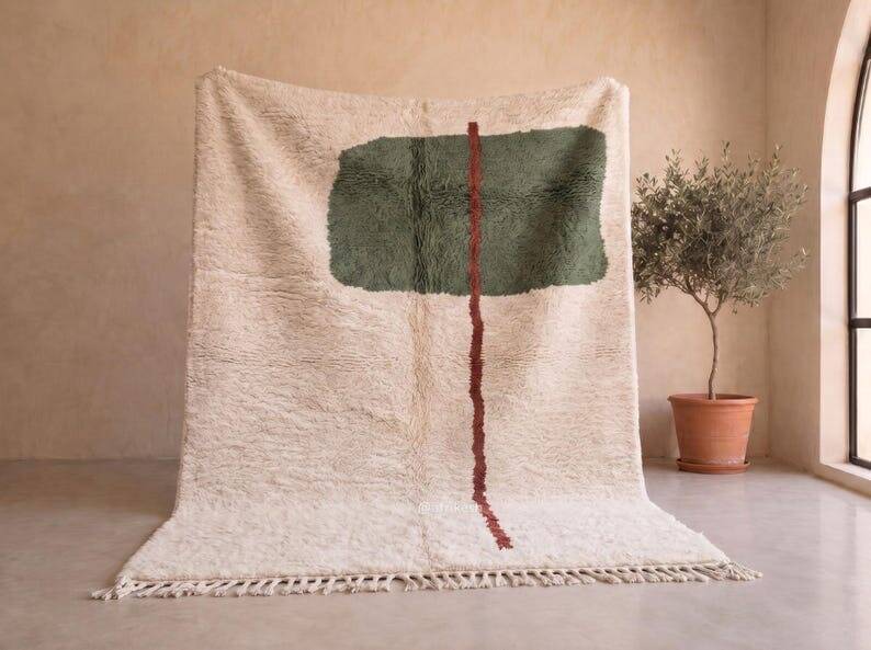 Handmade traditional authentic pure wool rug 2/3 m