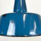 Industrial blue enamel factory lamp with cast iron top, 1960s